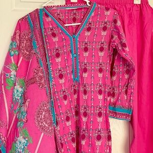 3 PIECE Kurta Pink Kids Set